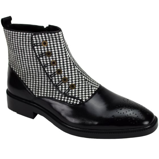 Giovanni Men's Leather Dress Boot - Wool Felt Accent