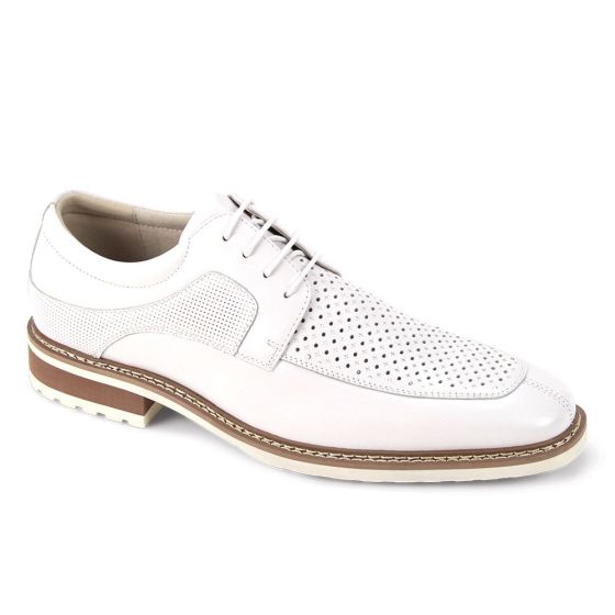 White Dress Shoes for Men Derby Style Shoe Moc Toe Shoes