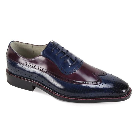Giovanni Men's Leather Dress Shoe - Wingtip with Perforations