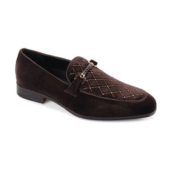 Brown Mens Dress Shoes Mens Loafers Velvet Shoe