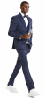 Tazio Men's 4 Piece Skinny Fit Suit - Bright Polka Dot