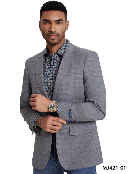 Zegarie Men's Slim Fit Fashion Sport Coat - Tattersall