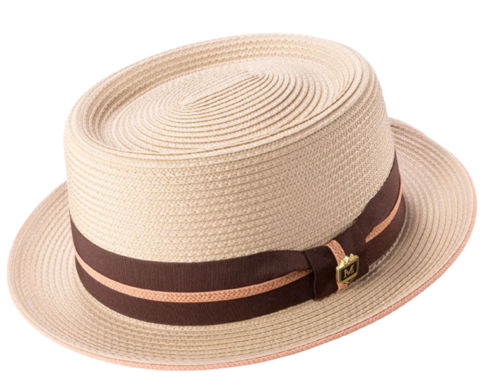 Beige Pork Pie Hat Men's Straw Hats