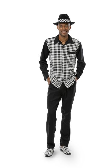 CCO Men's 2 Piece Long Sleeve Walking Suit - Sleek Plaid