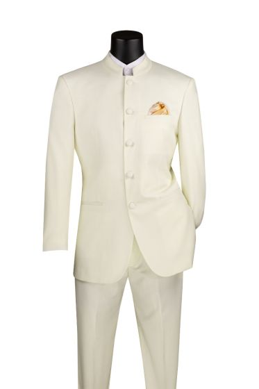 Vinci Men's 2 Piece Nehru Suit - 5 Button Fashion Style