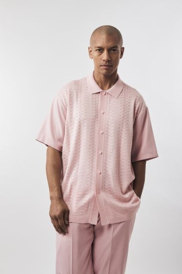Silversilk Men's 2 Piece Short Sleeve Walking Suit - Lightly Textured Solid