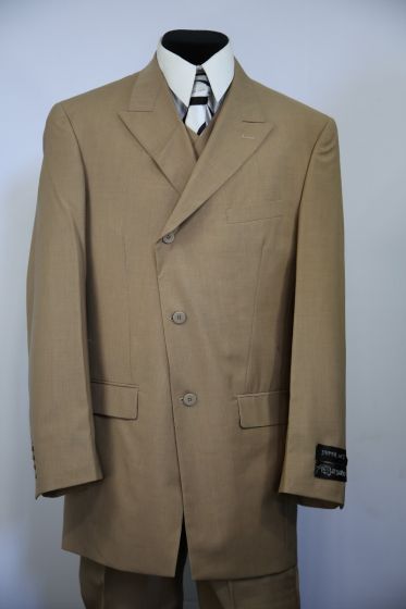 Canto Men's Outlet 3 Piece Microfiber Fashion Suit - Slanted Closure