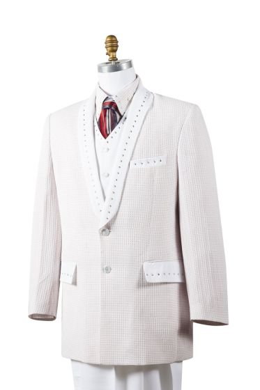 Canto Men's Outlet 4 Piece Sharkskin Fashion Suit - Rhinestone