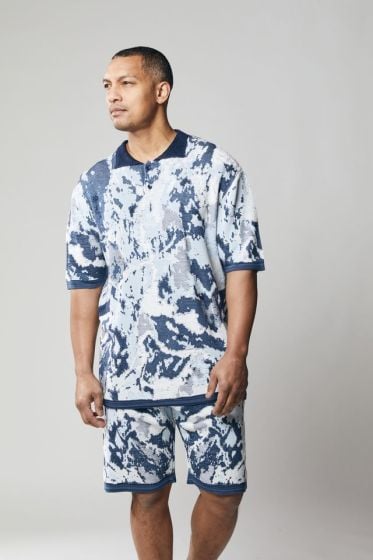 Stacy Adams Men's 2 Piece Short Set Walking Suit - Abstract Pattern