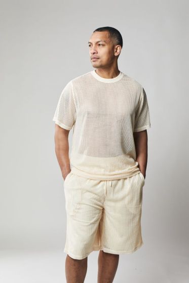 Stacy Adams Men's 2 Piece Short Set Walking Suit - Mesh Fabric