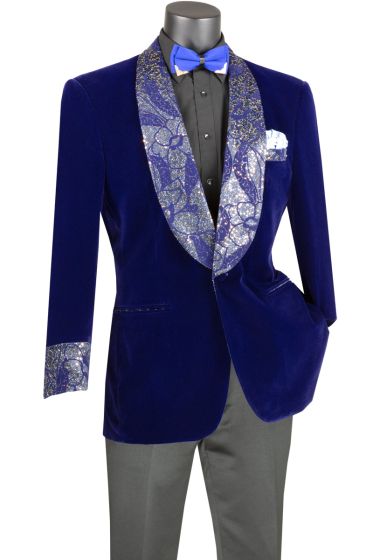 Vinci Men's Outlet 1 Button Sport Coat  - Shining Floral Accents