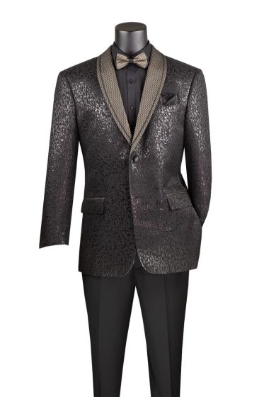 Vinci Men's 2 Button Sport Coat - Faux Leather Trim