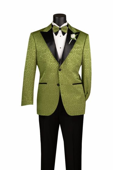 Pesto Blazer Mens Sport Coats with Bowtie Peak Lapel