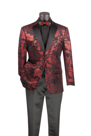 CCO Men's Outlet 2 Button Sport Coat - Floral Jacquard