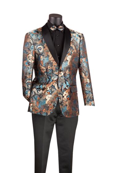 CCO Men's Outlet 2 Button Sport Coat  - Floral Tri-Color