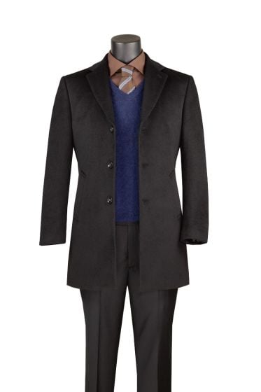 Black Mens Car Coat Top Coats For Men Wool Blend Jackets