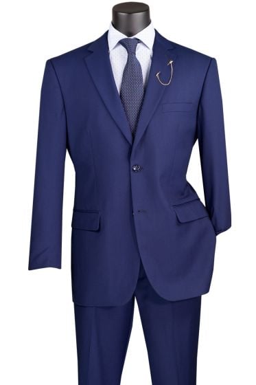 Executive Classic Fit Two Piece Suit Color Solid Black by Vinci main image 1
