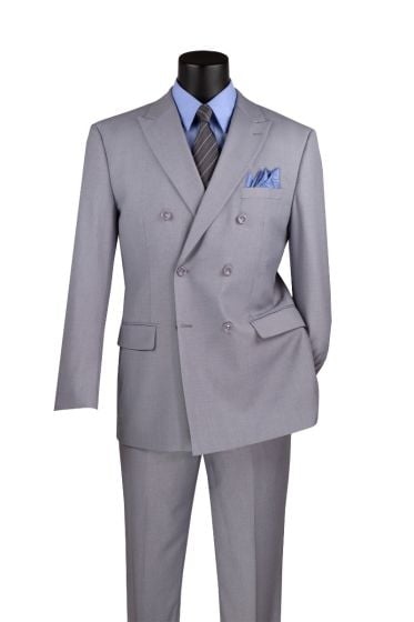 Vinci Men's 2 Piece Double Breasted Suit - Adjustable Waistband 
