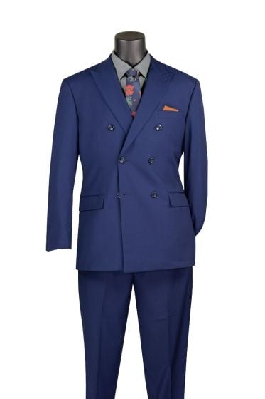 CCO Men's Outlet 2 Piece Double Breasted Suit - Adjustable Waistband