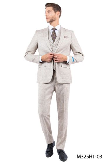 CCO Men's Outlet 3 Piece Executive Suit - Tweed Look