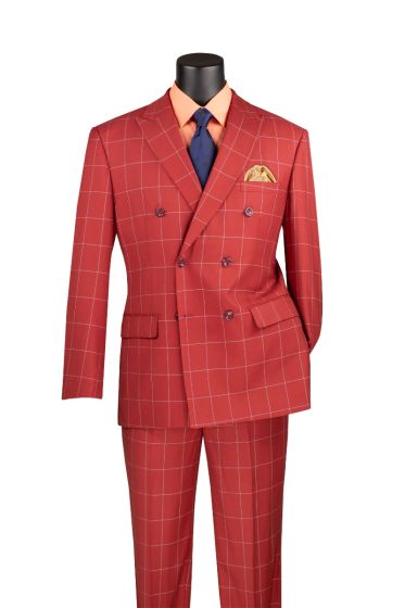 CCO Men's Outlet 2 Piece Modern Fit Suit - Windowpane