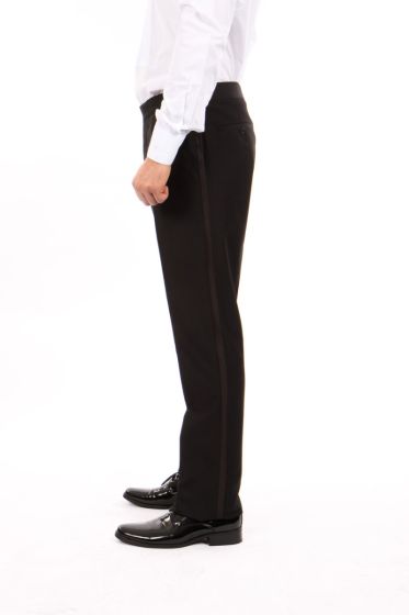 CCO Men's Outlet Slim Fit Tuxedo Pants - Side Satin Accent