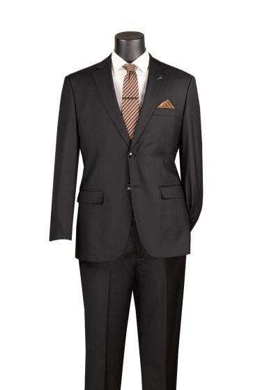Black Wool Suit Mens 100% Wool Suits Adjustable Waistband Pants