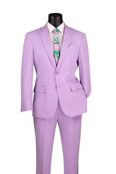 Vinci Men's 2 Piece Poplin Discount Suit - Slim Fit