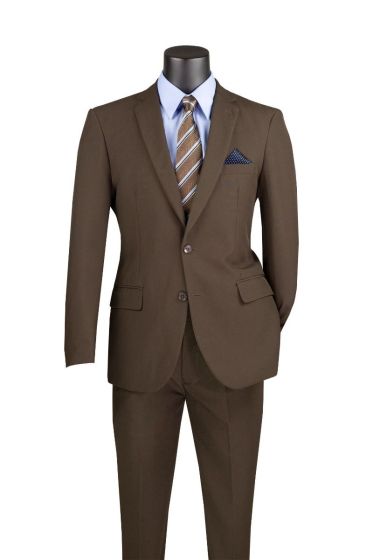 CCO Men's 2 Piece Poplin Outlet Suit - Slim Fit