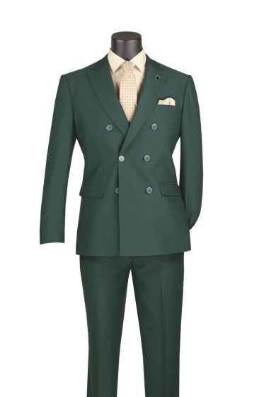 Hunter Green Suit Mens Double Breasted Suit Slim Fit Suit for Men