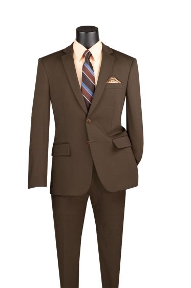 Brown Suit Suits Slim Fit Suit Cinchable Waistband