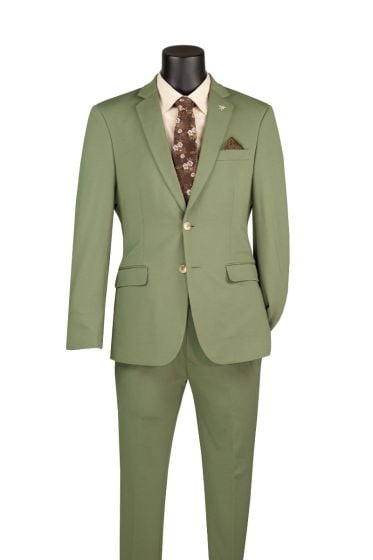 Light Olive Suit Suits Slim Fit Suit Cinchable Waistband