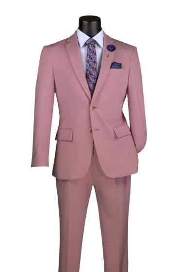 Vinci Men's 2 Piece Slim Fit Suit - Adjustable Waistband