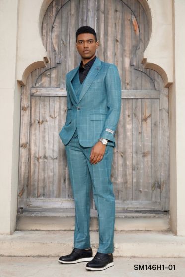 CCO Men's Outlet 3 Piece Hybrid Suit - Classic Windowpane