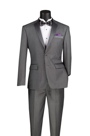 CCO Men's 2 Piece Wool Feel Slim Fit Outlet Tuxedo - 2 Button