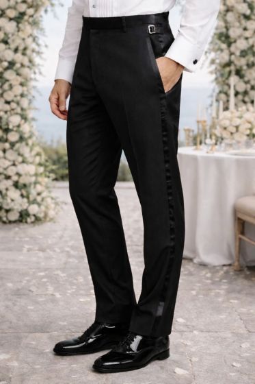 Black Pants Black Tuxedo Pants Flat Front Pants