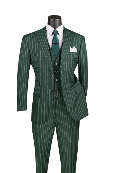 Vinci Men's 3 Piece Wool Feel Executive Suit - Big and Tall