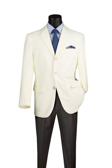 Vinci Men's Single Breasted Poplin Blazer - 3 Button Jacket