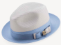 Montique Men's Fashion Straw Fedora Hat - White Accent