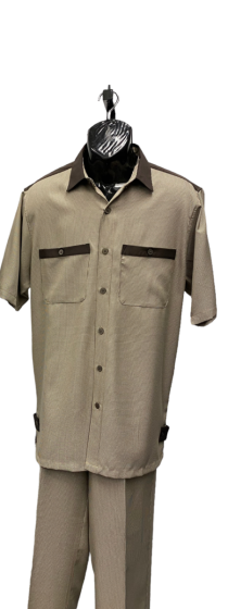 Dreams by Zacchi Men's Outlet Wide Leg 2 Piece Walking Suit - Two Tone Accents