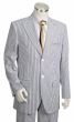 Canto Men's Outlet 2 Piece 100% Cotton Suit - Seersucker Peak Lapel