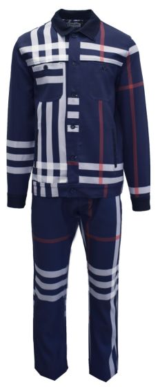 Stacy Adams Men's 2 Piece Urban Walking Suit - Two Tone Windowpane