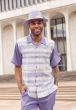 Montique Men's 2 Piece Short Sleeve Walking Suit - Subtle Windowpane