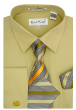 Karl Knox Men's French Cuff Shirt Set - Unique Striped Tie