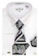 Karl Knox Men's French Cuff Shirt Set - Triple Tone Stripes