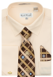 Karl Knox Men's French Cuff Shirt Set - Bold Windowpane