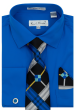 Karl Knox Men's French Cuff Shirt Set - Stylish Plaid