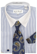 Karl Knox Men's French Cuff Shirt Set - Floral Jacquard