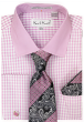 Karl Knox Men's French Cuff Shirt Set - Jacquard Dot