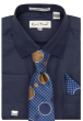 Karl Knox Men's French Cuff Shirt Set - Checker-Dot Tie
